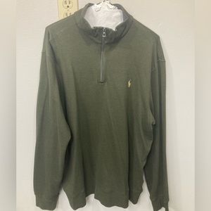 Polo by Ralph Lauren quarter zip sweater - olive colored - large